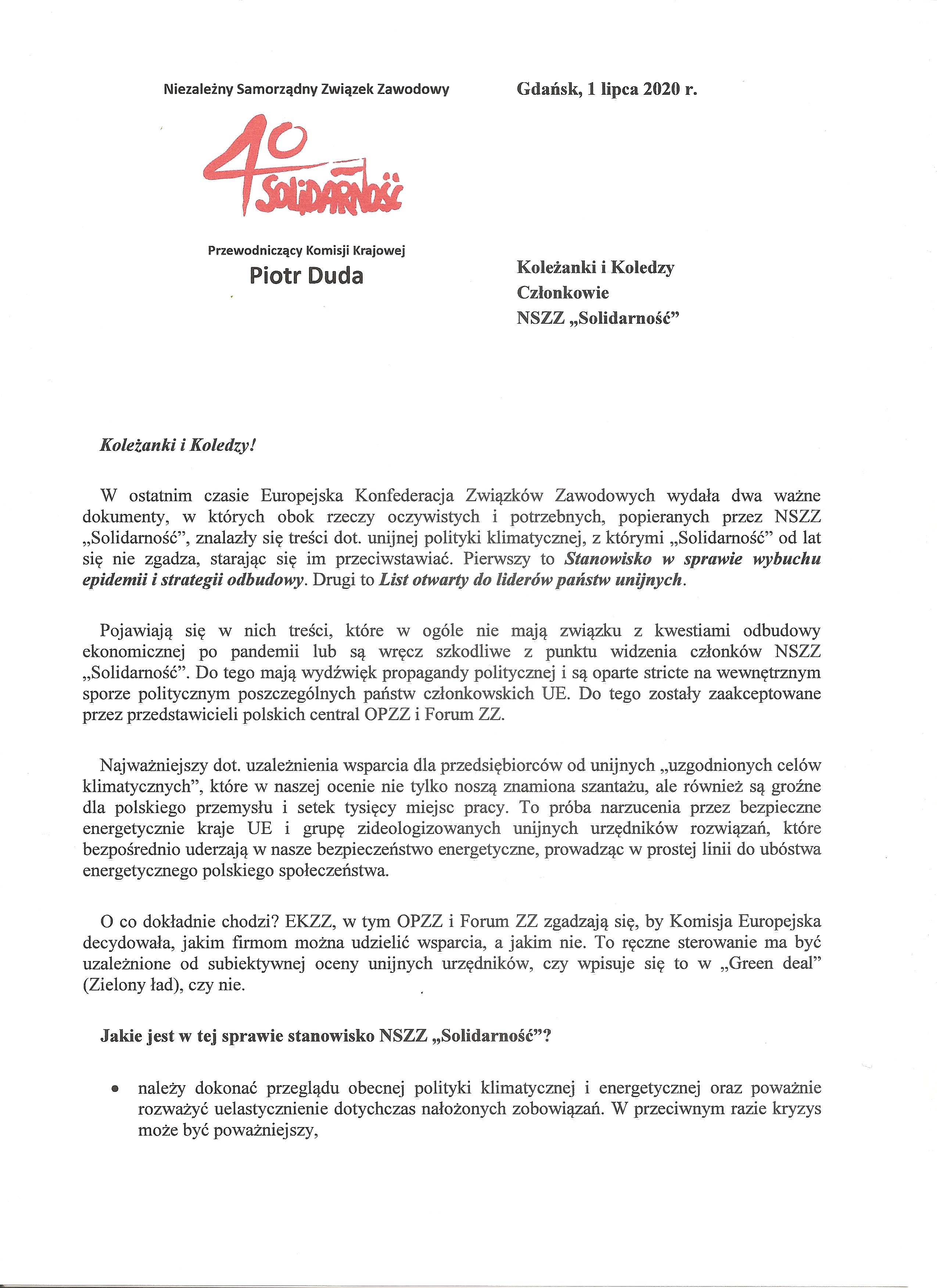 List Piotra Dudy 01.07.2020 1
