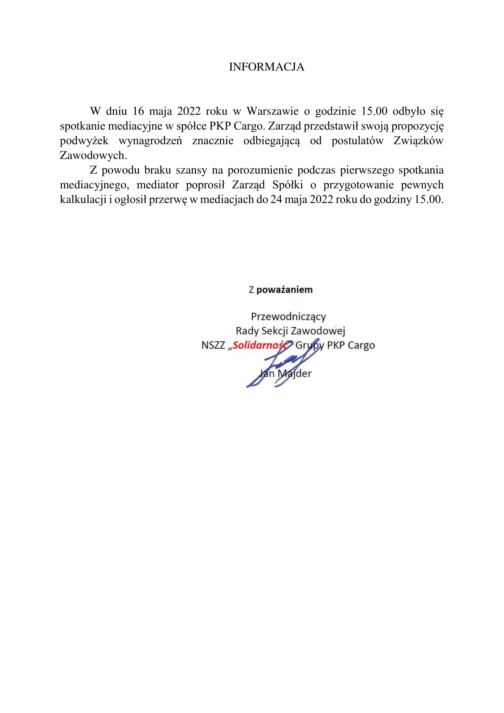 INFORMACJA 16052022